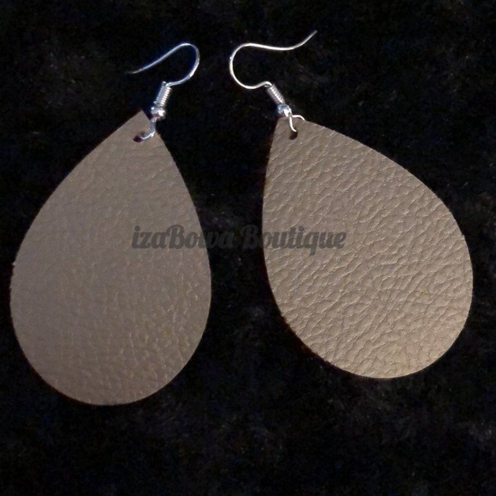 Caramel Faux Leather Earring Earring  ER1690   Handmade NWT Boutique
